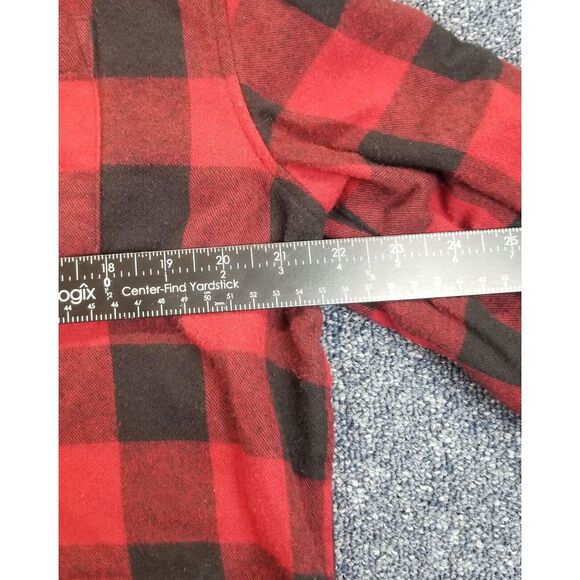 L.L. Bean Button Up Shirt Men's M Red Black Plaid Classic Flannel Dress Casual - Picture 11 of 13